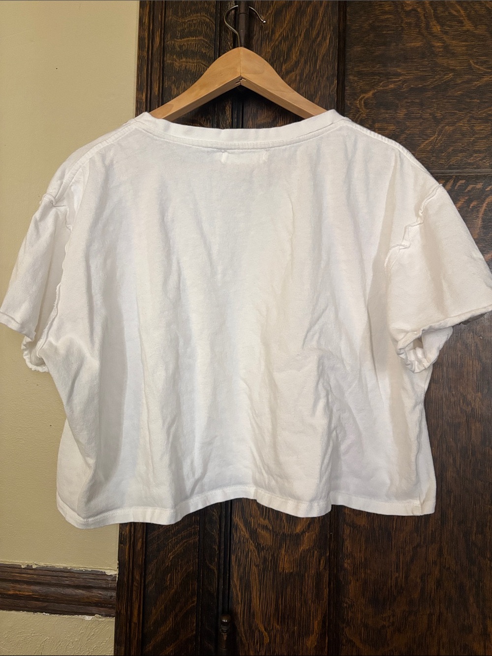 Stitched Cropped, White T-Shirt - Picture 7 of 9